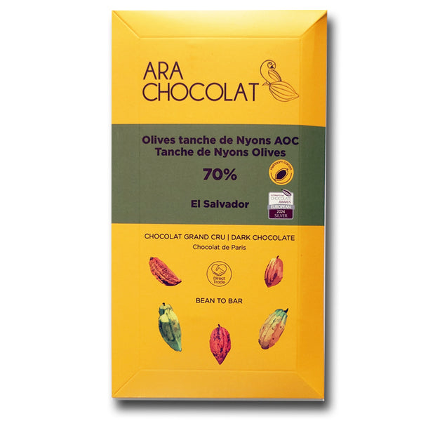 Dark chocolate 70% with Tanche de Nyons Olives