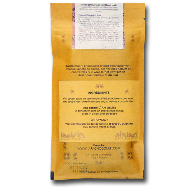 Peru Chocolate 70% with Walnuts