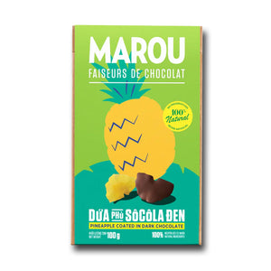 Dried Pineapple coated in Dark Chocolate