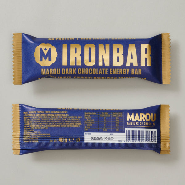 Ironbar - Tropical Fruits, crunchy cashews & toasted oats coated in 65% Dark Chocolate